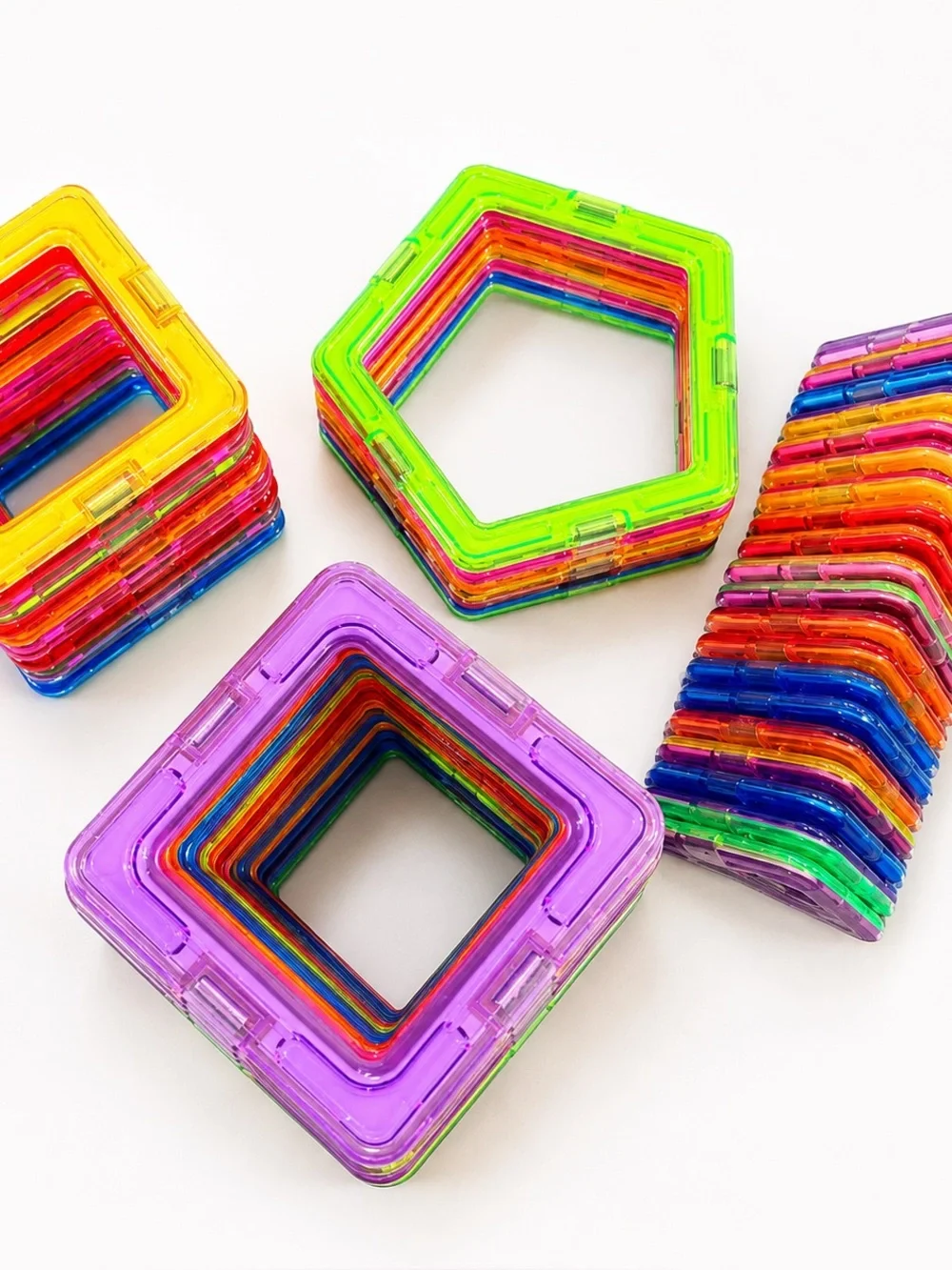 54-Piece Magnetic Building Tiles Set Colorful STEM Toy